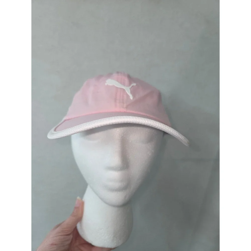 Puma Womens Running Cap Pink White Adjustable Athletic Performance Hat OSFA